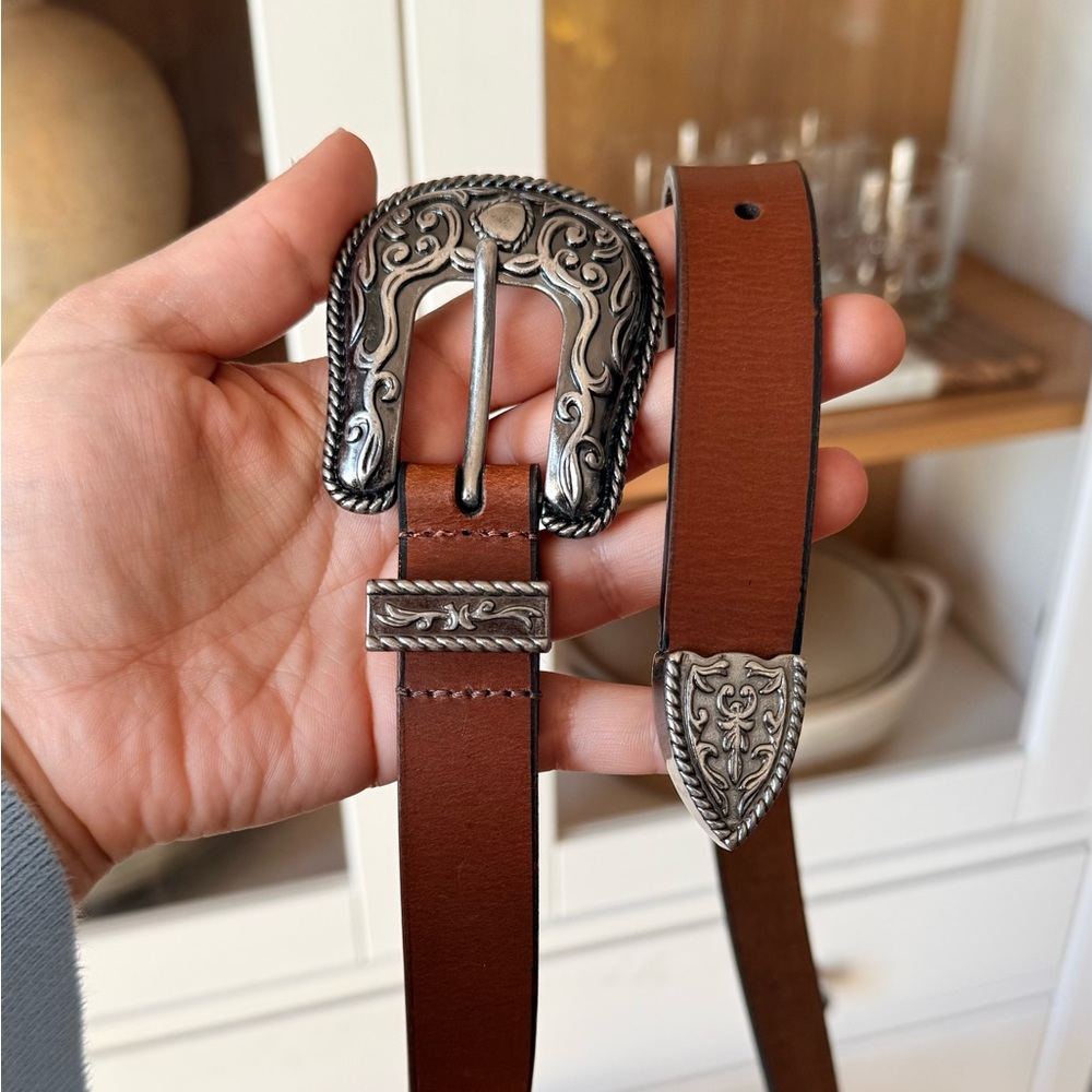 Lucky Brand Brown Belt with Silver Buckle